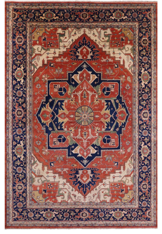 Heriz Serapi Hand-Knotted Wool Rug 11' 11" X 17' 9" - Q16018
