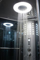 Walk-In Steam Shower, Blue Glass, 54"x35"x85"