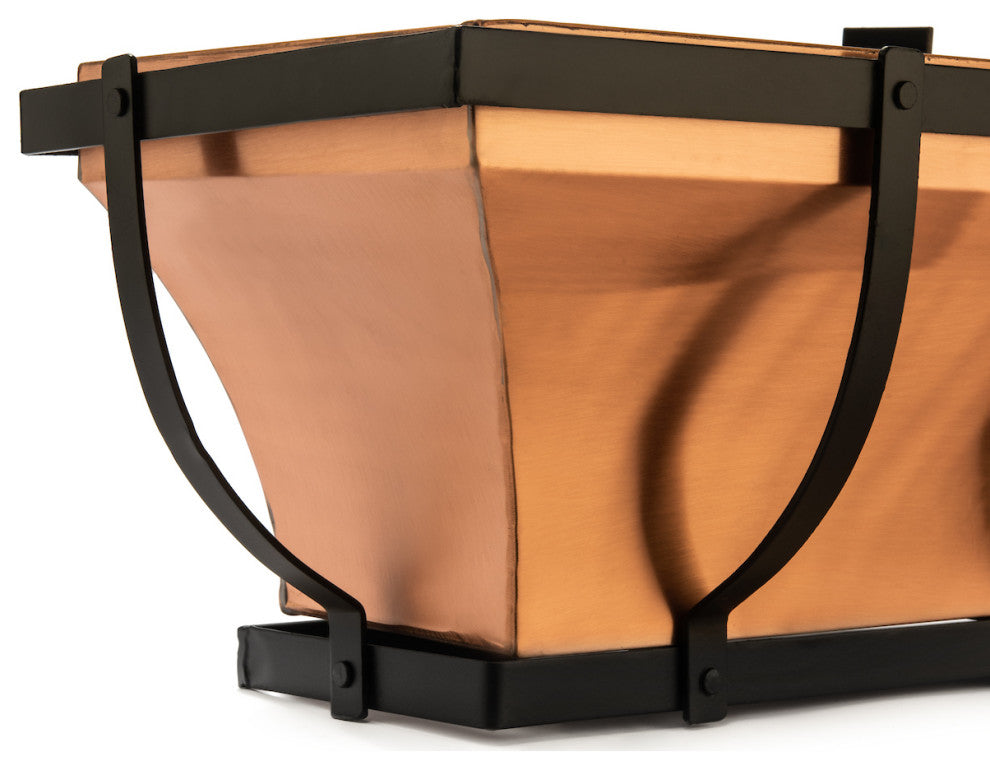 H Potter Copper Window Box Outdoor Decor, 30"