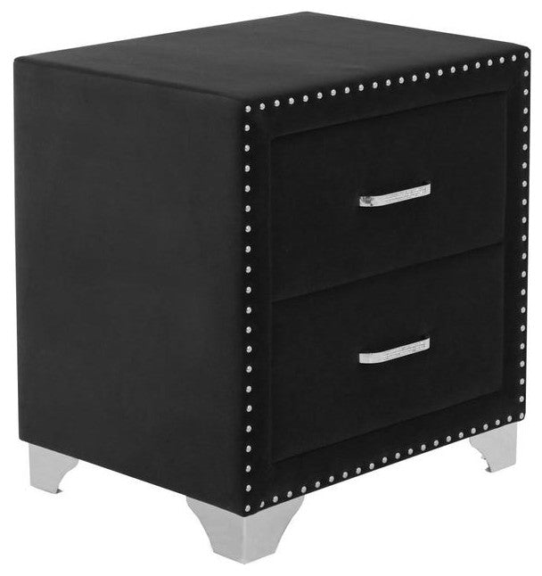 Melody 2-drawer Upholstered Nightstand Grey