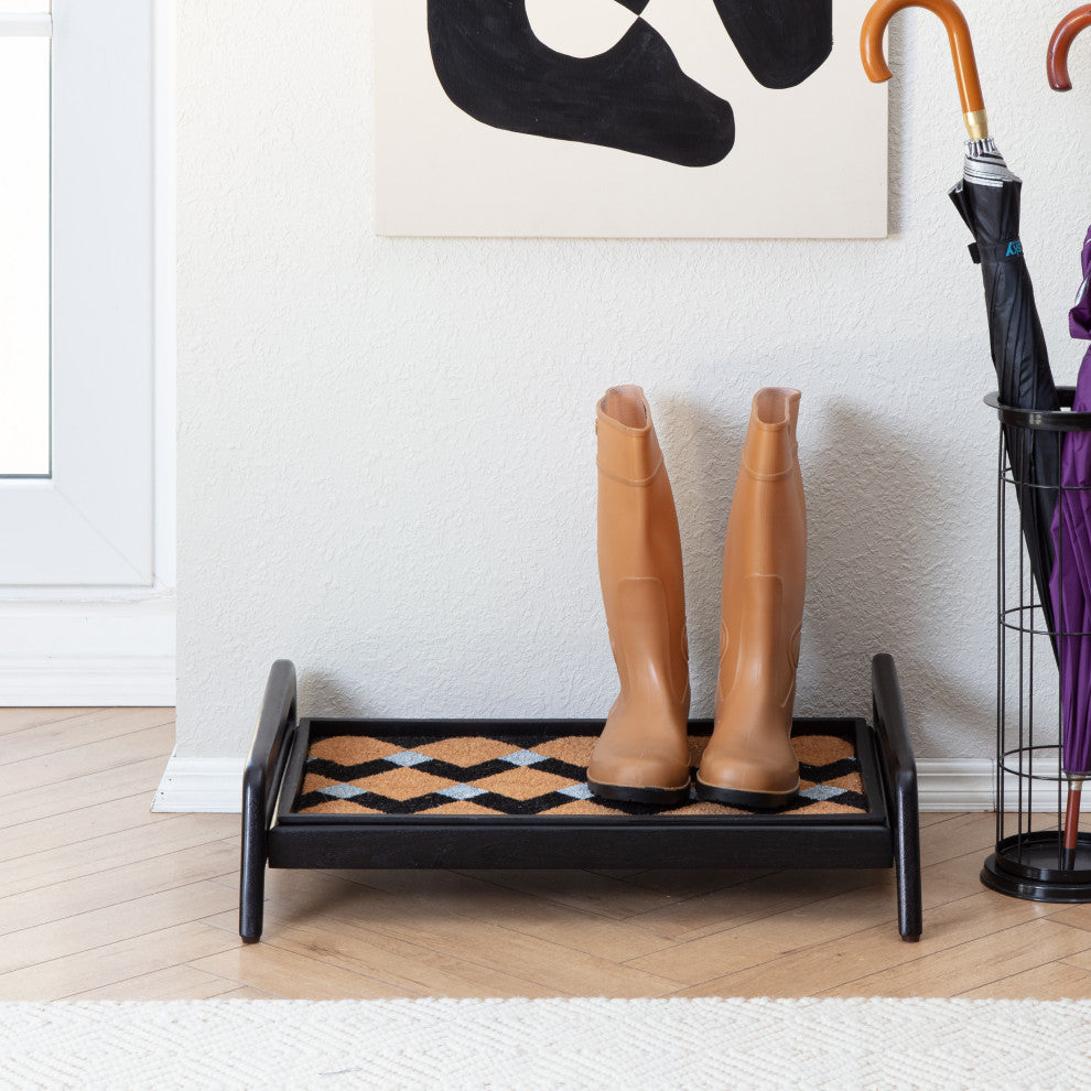 Single-Tier Black Stand With 2-Pair Rubber Boot Tray Mt. Tam