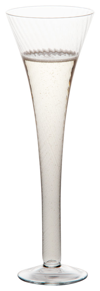 Optic Champagne Flutes, Set of 6