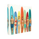Surf and Boards Figures Beach Painting, 30"x30", Canvas Art
