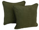 18" Double-Corded Solid Microsuede Square Throw Pillows, Set of 2, Hunter Green