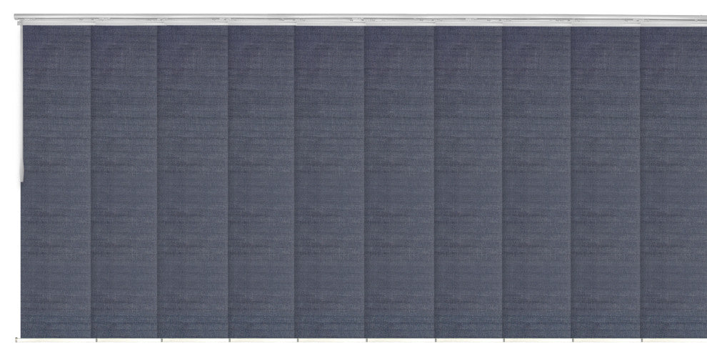 Azure 10-Panel Track Extendable Vertical Blinds 120-218"W