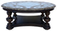 Vintage Estate Round Ribbon Cross Pattern Marble Top Coffee Table Hcs6081