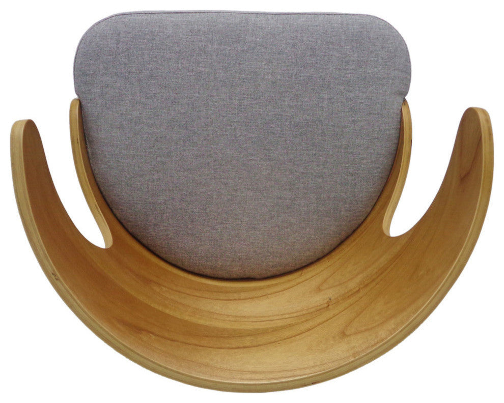 GDF Studio Truda Mid Century Modern Fabric Barstools, Set of 2, Light Gray/Natural