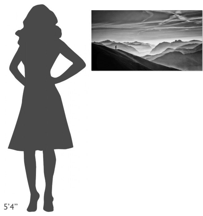 "Hunter In The Fog Bw" Stretched Canvas Giclee by Vito Guarino, 36x20"