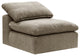 Benzara BM276221 Modular Armless Chair With Loose Pillow Back, Fabric, Beige