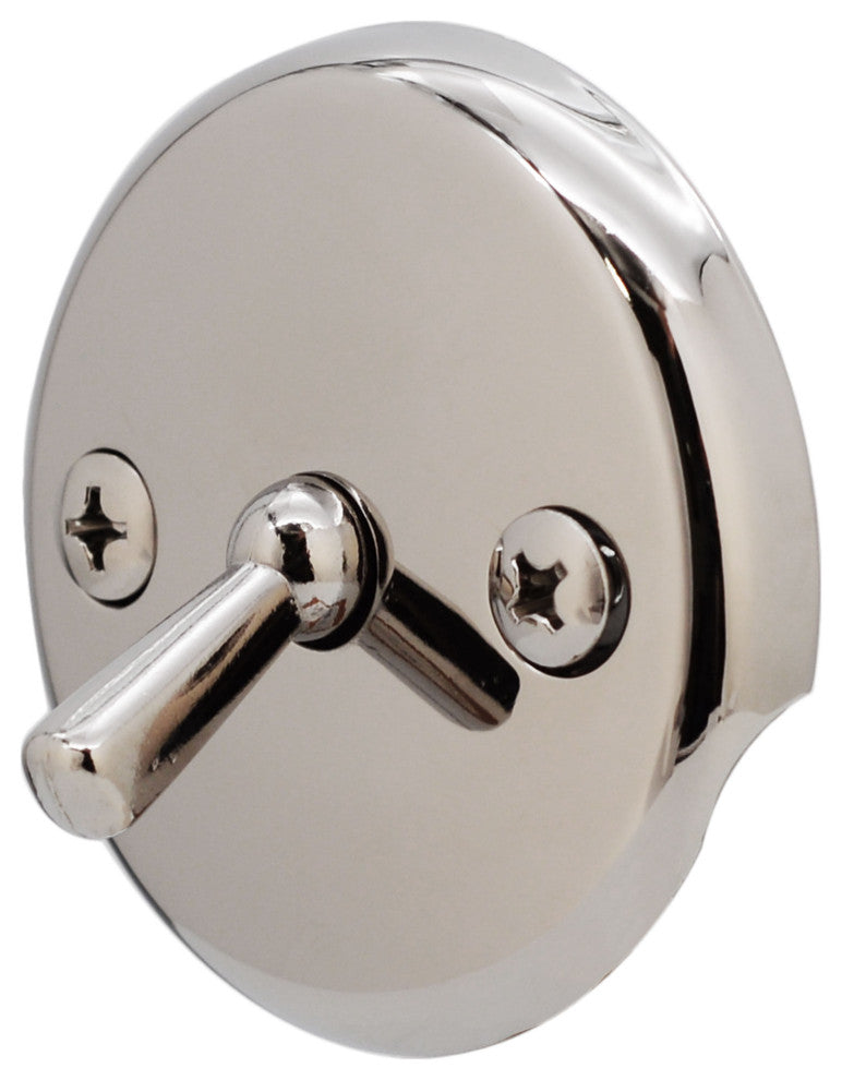 Black 1.5" Tubular Trip Lever Bath Waste In Polished Chrome, Black