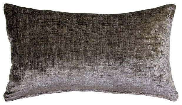 Pillow Decor, Venetian Velvet Cloud Gray Pillow 12x19