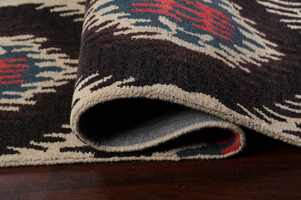 Abstract Contemporary Oriental Area Rug Hand-tufted Wool Carpet 5x8