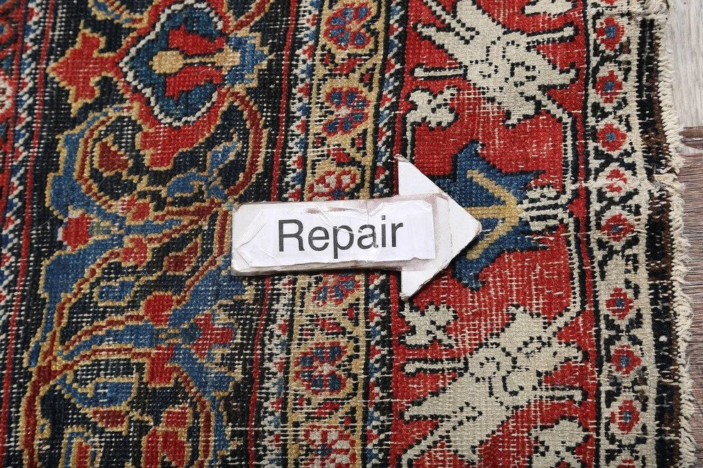 Consigned, Palace Antique Bakhtiari Persian Worn Oriental Area Rug 32'2"x18'0"