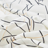 Tache Modern Leaf Foliage Abstract White Grey Black Bottom Fitted Sheet, Cal Kin