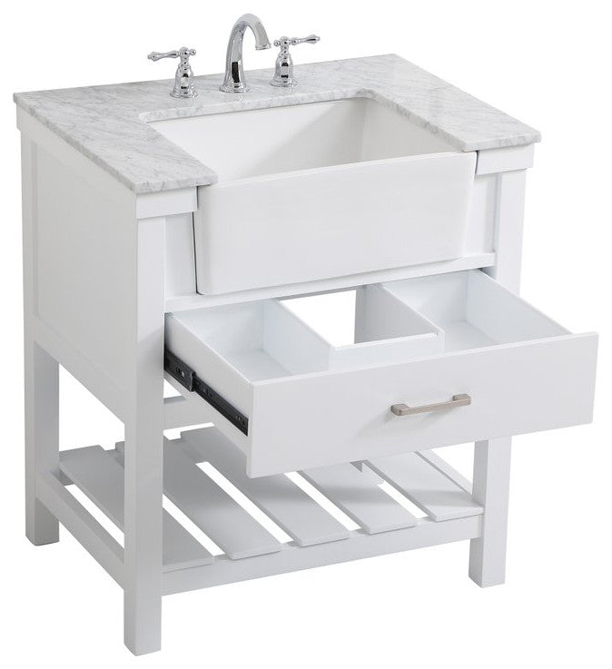 Home Living 22" Farmhouse White-Light Bathroom Vanity