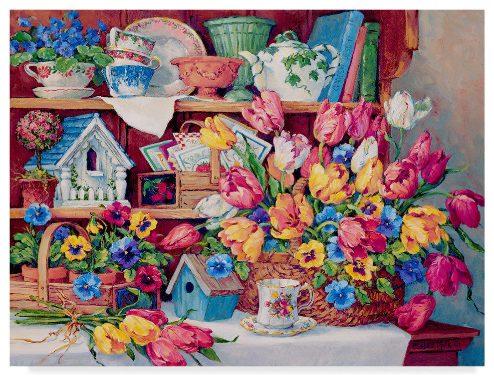 Barbara Mock '' Floral Treasures'' Canvas Art