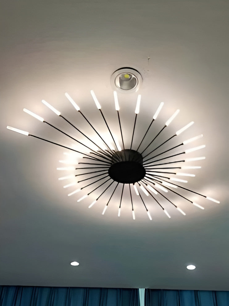Winterthur | Exquisite LED Metal Ceiling Light, Black, 42 Heads