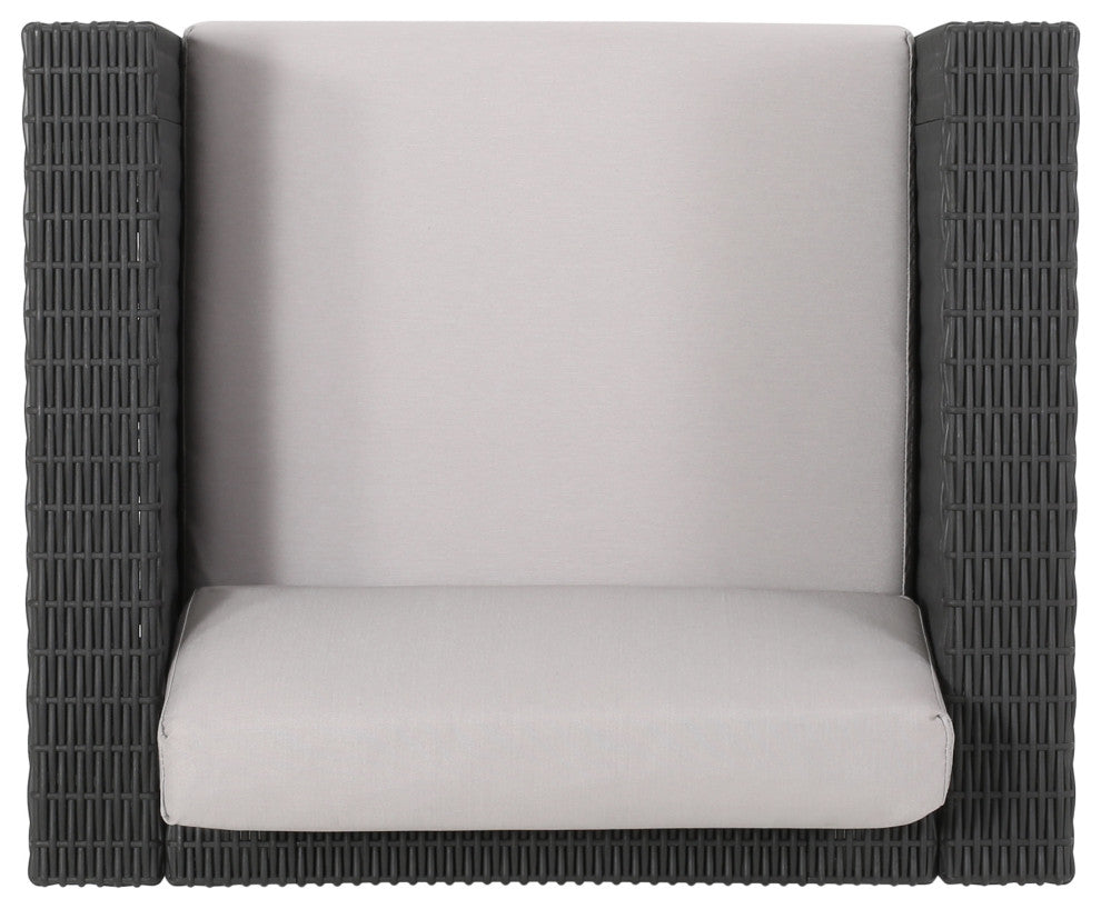 Ethan Outdoor Faux Wicker Club Chairs with Cushions