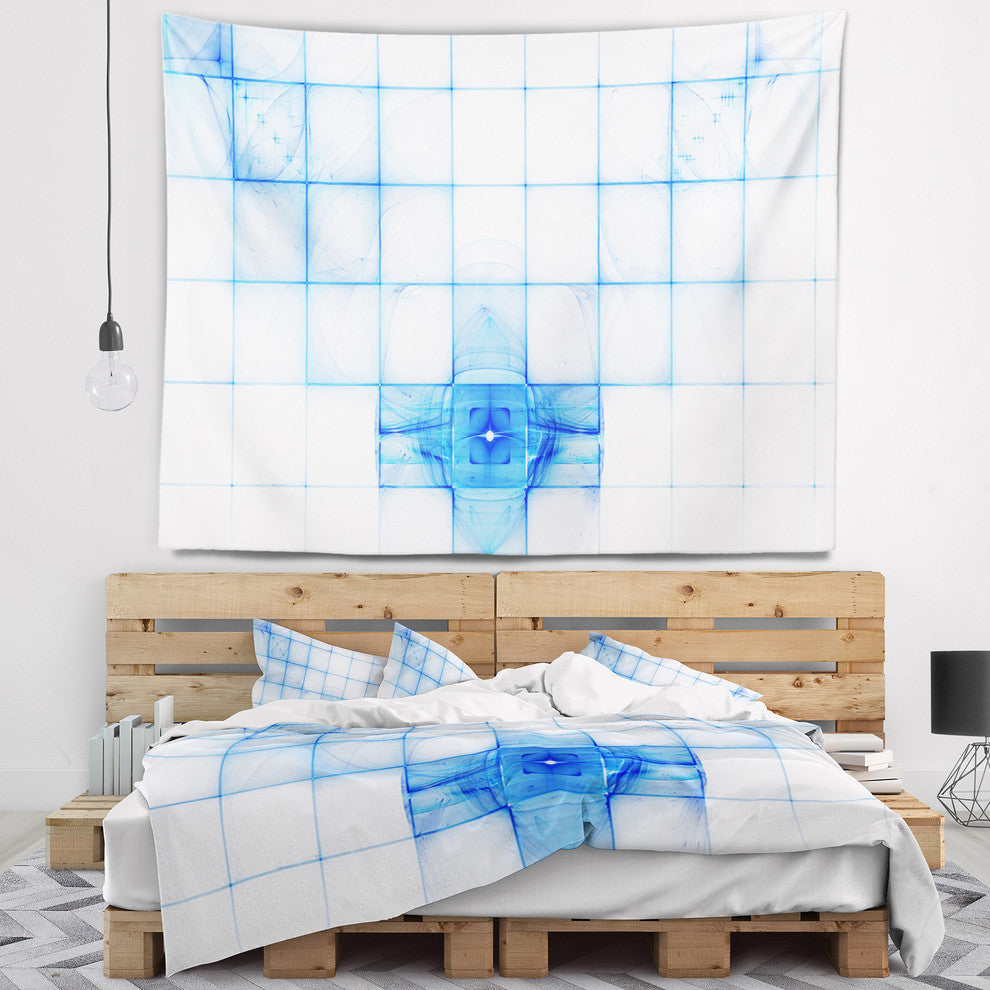 Bat Outline on Radar Screen Abstract Wall Tapestry, 80"x68"