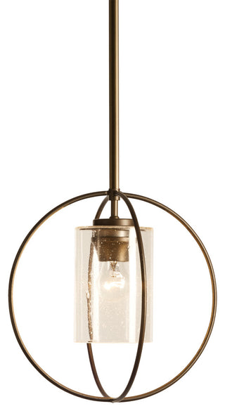 Rhythm Mini Pendant, Dark Smoke Finish, Seeded Clear Glass