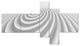 Fractal Rounded White 3D Waves, Abstract Canvas Art Print, 60"x32", 5 panels