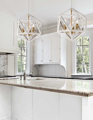 Arcturus 3-Light Chandelier, Matte White, Matte White and Vintage Bronze