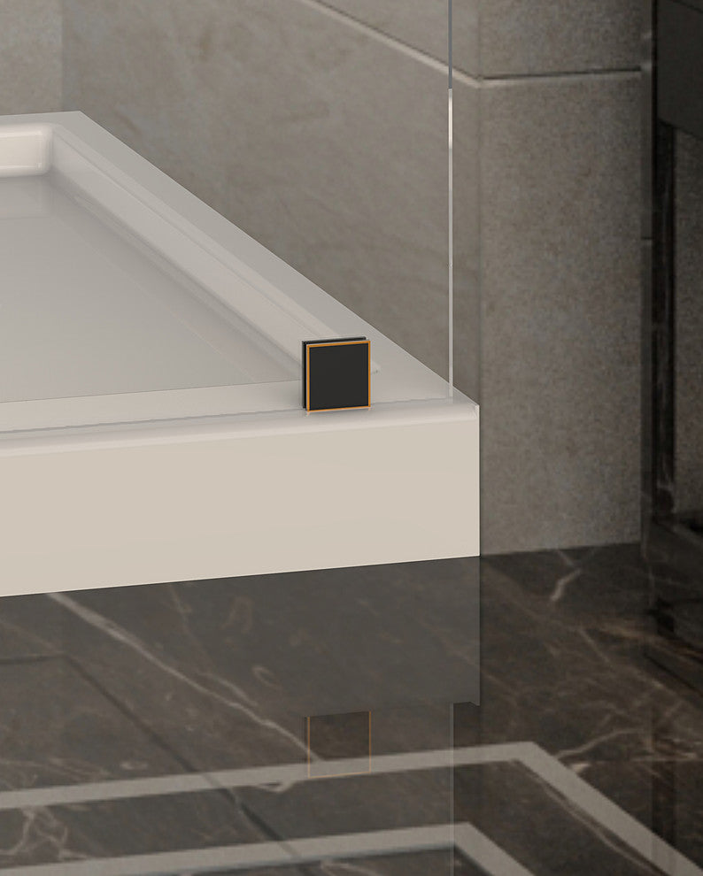Langham 48"x36"x77.5" Completely Frameless Sliding Shower Door, ORB, Left Base