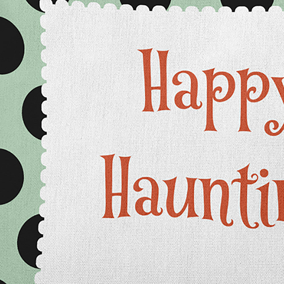 Happy Haunting Dots Accent Pillow, Mint Green, 20"x20"