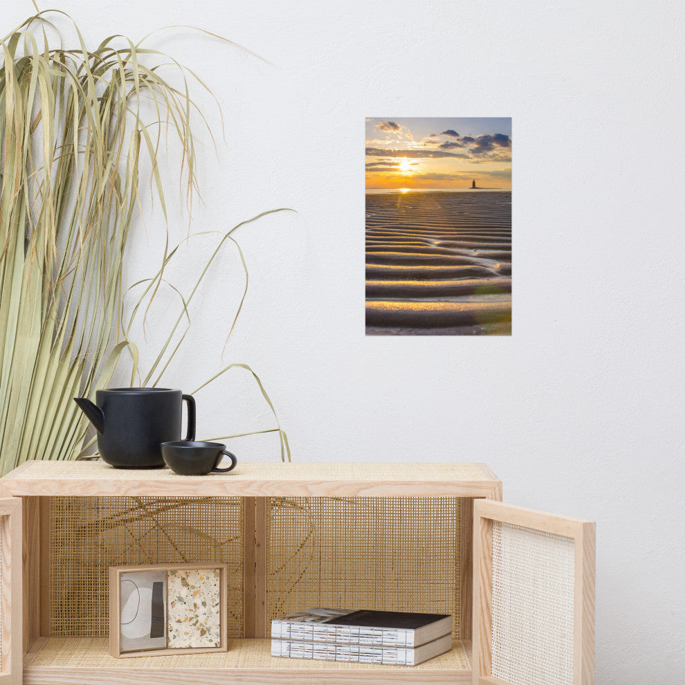 Sandbars Landscape Photograph, Beach Unframed Wall Art Print, 12" X 18"