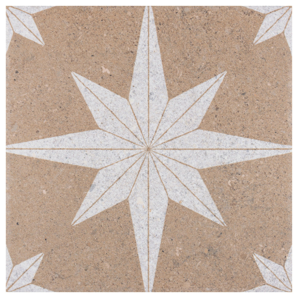 SomerTile Compass Star 8 in. x 8 in. Porcelain Floor and Wall Tile