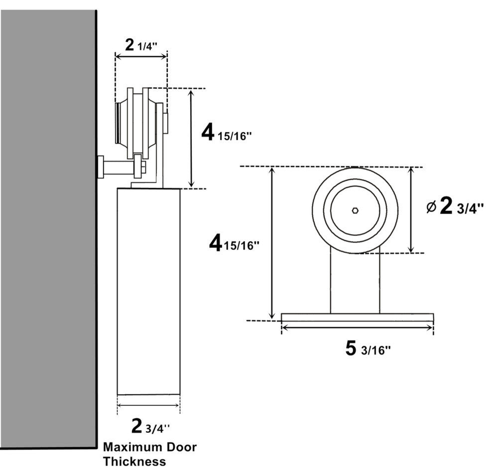 Vancleef Hardware Sliding Barn Door Hardware for Double Door, 10' American