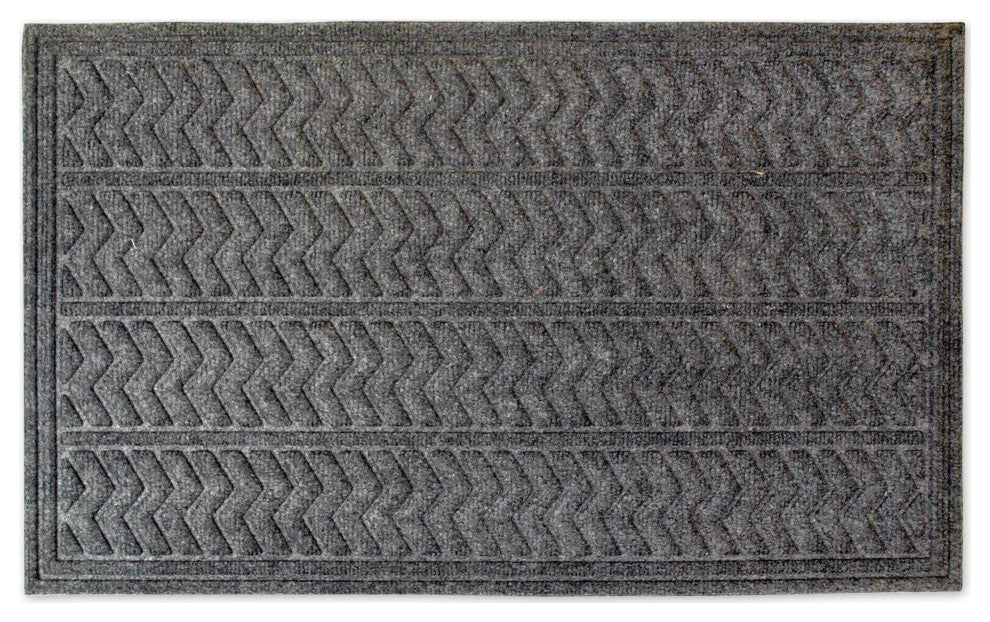 Dark Gray Chevron Hog Mat 18"x30"