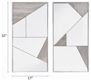 Chafik Wall Accent Mirror, Set-2, Mirrored, Chrome and