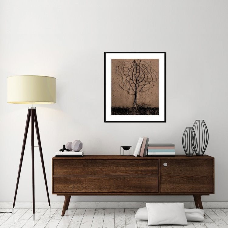 "Asphalt Tree" Framed Digital Print by Rasto Gallo, 33x38"
