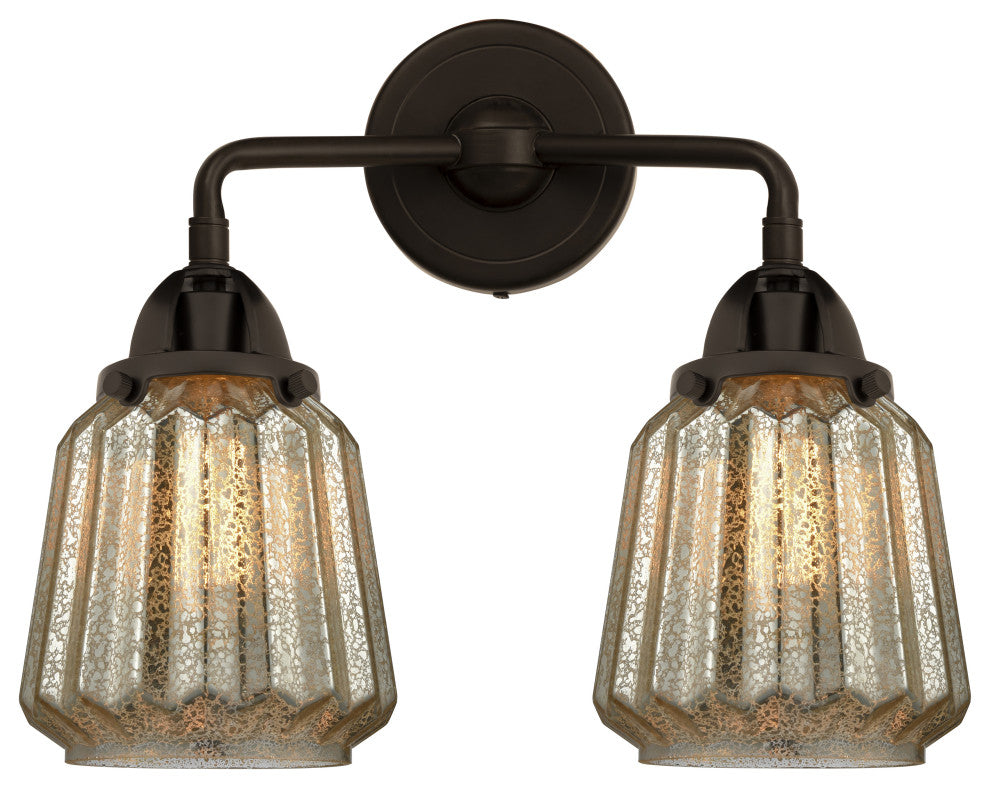 288-2W-OB-G146 Chatham 2 Light 14" Bath Vanity Light, Oil Rubbed Bronze