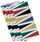 Backgammon, Geometric Print Napkin, Navy Blue, Set of 4