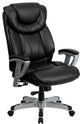 Heavy Duty Black Leather Executive Swivel Chair With Adjustable Arms