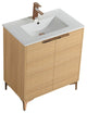 Wilmington Bath Vanity, Natural Oak, 30 Inch, Rose Gold Hardware