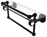 Pacific Grove 16" Dotted Glass Shelf and Towel Bar, Matte Black