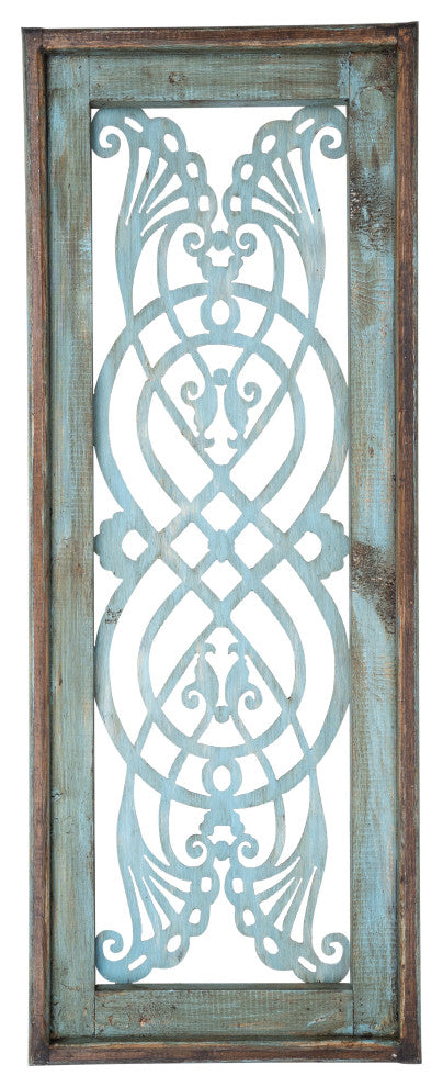 Architectural Window- Wall Decor-Braga, Distressed Turquoise
