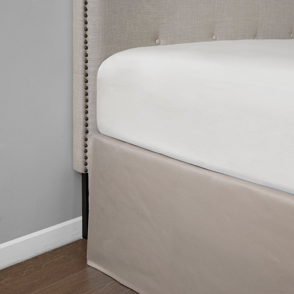 Madison Park Simple Fit Wrap Around Adjustable Bedskirt, Khaki