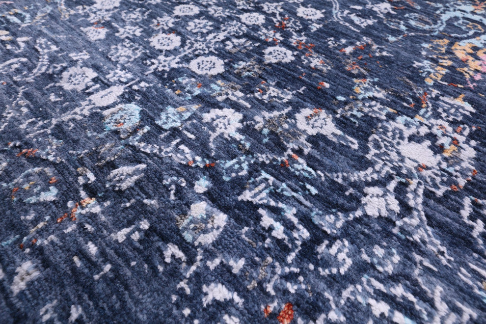 Runner Modern Wool and Silk Hand-Knotted Rug 2' 6" X 17' 11" Q11832
