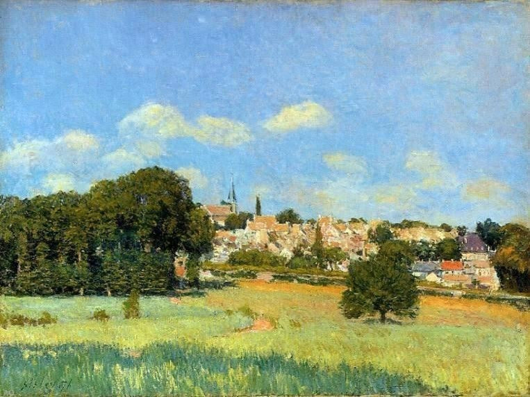 Alfred Sisley View of St. Cloud, Sunshine, 21"x28" Wall Decal
