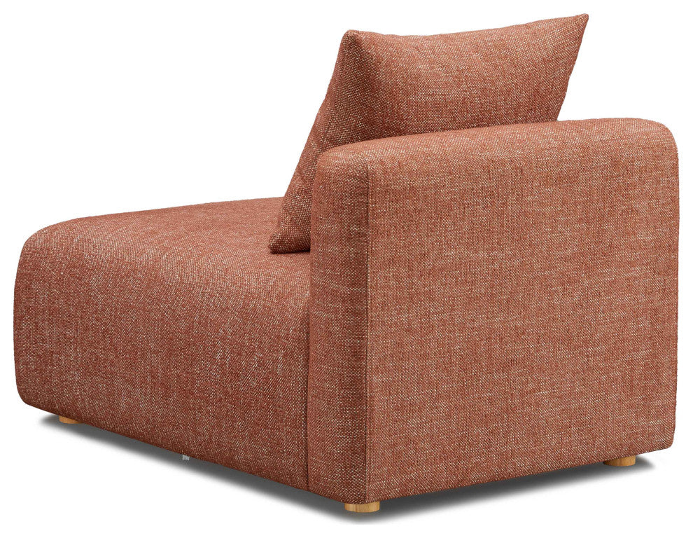 Hangover Armless Upholstered Chair, Red Textured Fabric