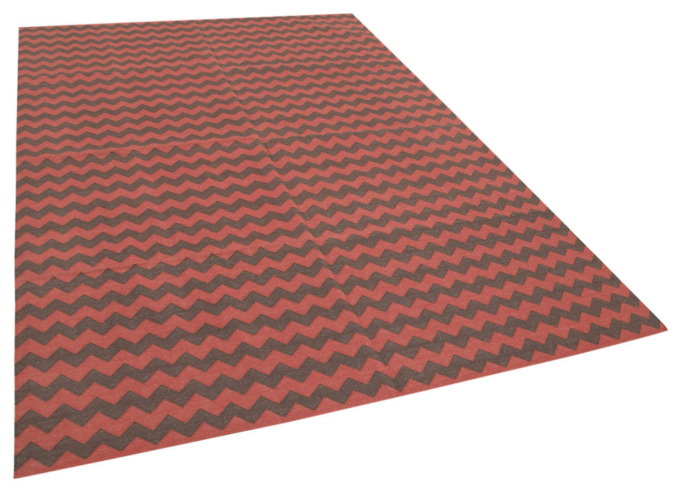 Rug N Carpet - Handmade Wool 6' 0'' x 9' 0'' Geometric Dhurrie Kilim Rug