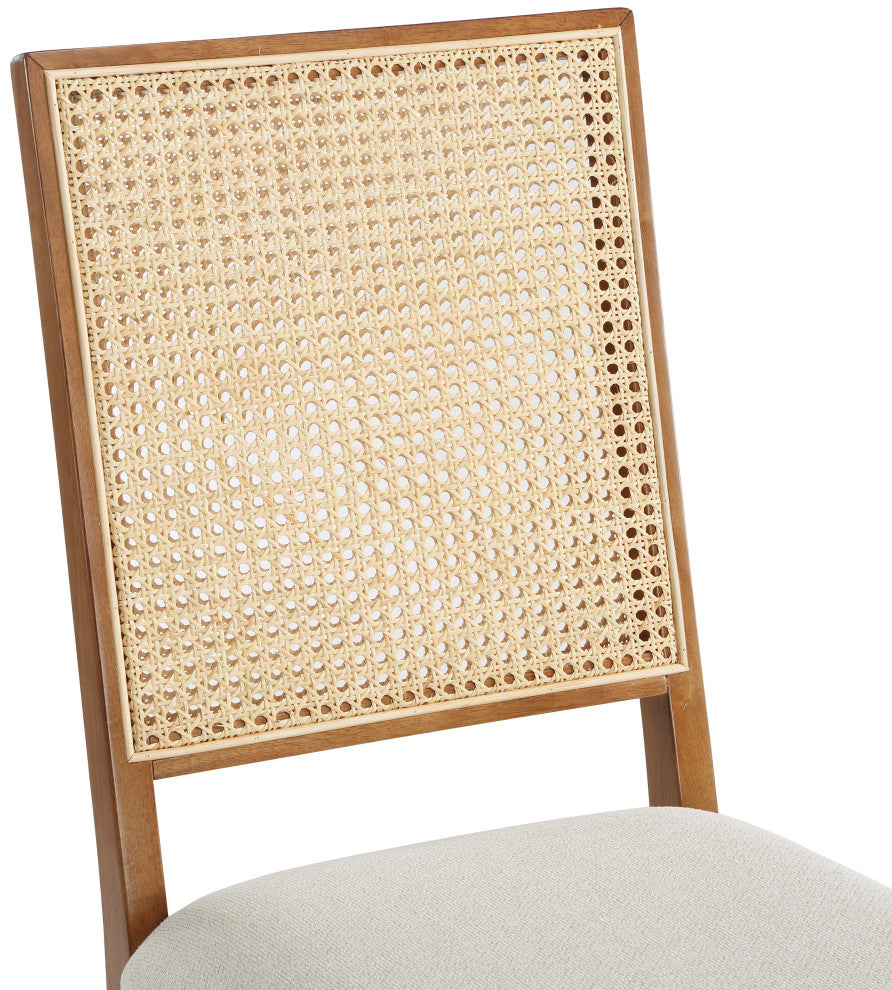 Butterfly Linen Textured Fabric Dining Chair (Set of 2)