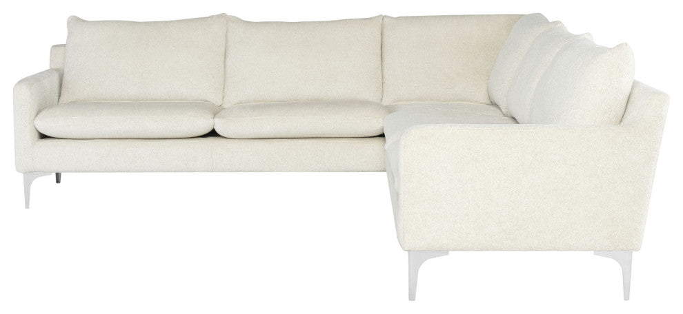 Anders Coconut Fabric Sectional Sofa, HGSC847