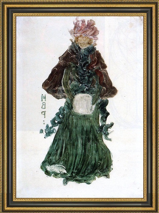 Maurice Prendergast The Red Cape - 18" x 27" Framed Premium Canvas Print