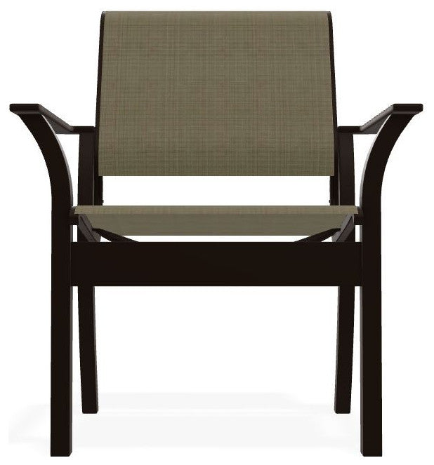 Leeward Sling Stackable Outdoor Dining Chair, Elevation Stone/Kona