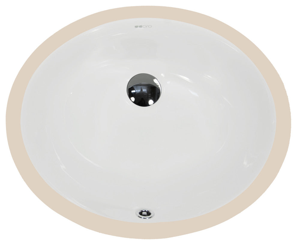 Ucore 16" Undermount Oval Ceramic Sink
